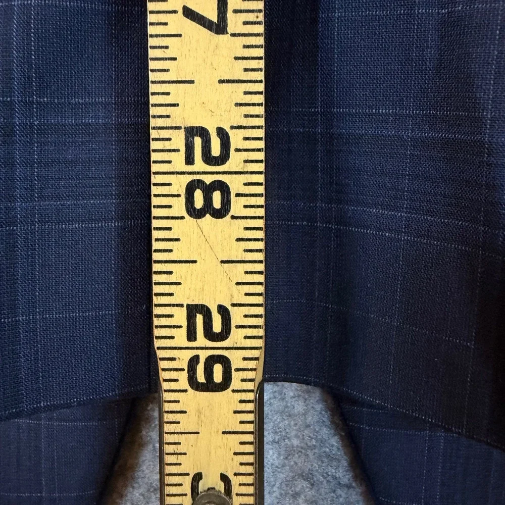 DKNY Duran Mens Navy Blue Plaid Modern Fit 2 Piece Suit 46R 39W DNUR217W0356